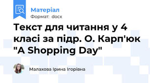 Текст для читання у 4 класі за підр. О. Карп'юк "A Shopping Day"