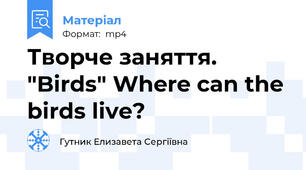 Творче заняття. "Birds" Where can the birds live?