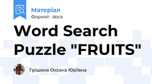 Word Search Puzzle "FRUITS"