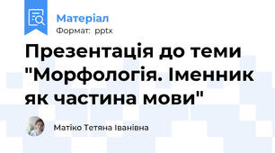 Презентація до теми "Морфологія. Іменник як частина мови"