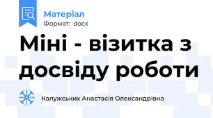Міні - візитка з досвіду роботи