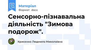 Сенсорно-пізнавальна діяльність "Зимова подорож".
