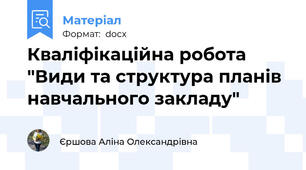 Кваліфікаційна робота "Види та структура планів навчального закладу"