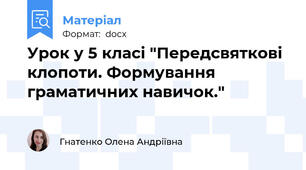 Урок у 5 класі "Передсвяткові клопоти. Формування граматичних навичок."