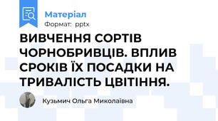 ВИВЧЕННЯ СОРТІВ ЧОРНОБРИВЦІВ. ВПЛИВ СРОКІВ ЇХ ПОСАДКИ НА ТРИВАЛІСТЬ ЦВІТІННЯ.