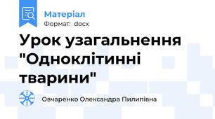 Урок узагальнення "Одноклітинні тварини"