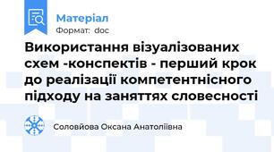 Використання візуалізованих схем -конспектів - перший крок до реалізації компетентнісного підходу на заняттях словесності