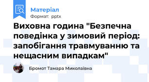 Виховна година "Безпечна поведінка у зимовий період: запобігання травмуванню та нещасним випадкам"