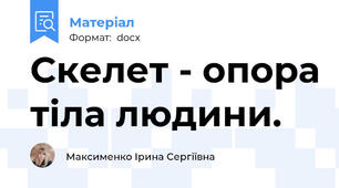 Скелет - опора тіла людини.