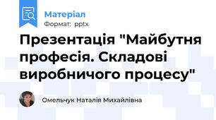 Презентація "Майбутня професія. Складові виробничого процесу"