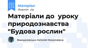 Матеріали до  уроку природознавства "Будова рослин"