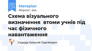 Схема візуального визначення  втоми учнів під час фізичного навантаження