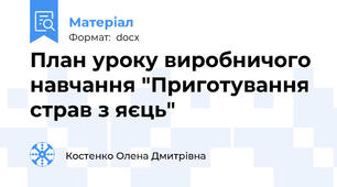 План уроку виробничого навчання "Приготування страв з яєць"