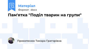 Пам'ятка "Поділ тварин на групи"