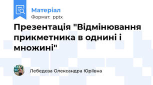 Презентація "Відмінювання прикметника в однині і множині"