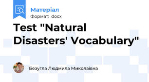 Test "Natural Disasters' Vocabulary"