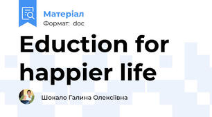 Eduction for happier life