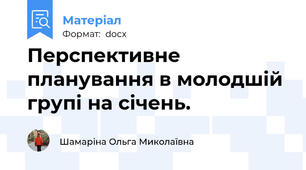 Перспективне планування в молодшій групі на січень.