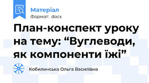 План-конспект уроку на тему: “Вуглеводи, як компоненти їжі”