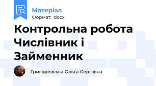 Контрольна робота Числівник і Займенник