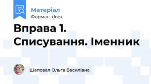Вправа 1. Списування. Іменник