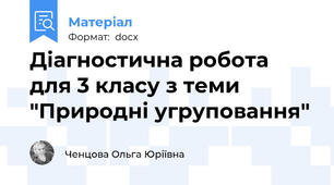 Діагностична робота для 3 класу з теми "Природні угруповання"