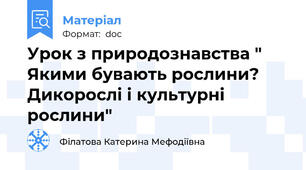 Урок з природознавства " Якими бувають рослини? Дикорослі і культурні рослини"