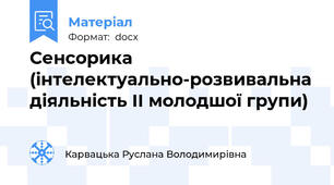 Сенсорика (інтелектуально-розвивальна діяльність II молодшої групи)