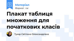 Плакат таблиця множення для початкових класів