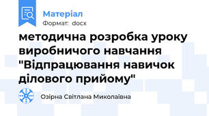 методична розробка уроку виробничого навчання "Відпрацювання навичок ділового прийому"