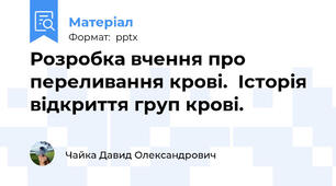 Розробка вчення про переливання крові.  Історія відкриття груп крові.