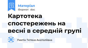 Картотека спостережень на весні в середній групі