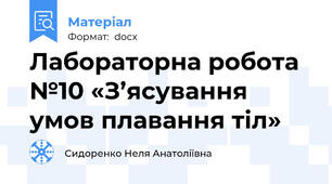 Лабораторна робота №10 «З’ясування умов плавання тіл»