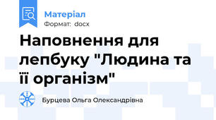 Наповнення для лепбуку "Людина та її організм"