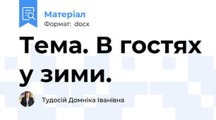 Тема. В гостях у зими.