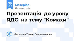 Презентація  до уроку ЯДС  на тему "Комахи"