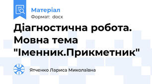 Діагностична робота. Мовна тема "Іменник.Прикметник"