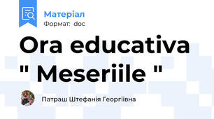 Ora educativa " Meseriile "