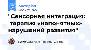 "Сенсорная интеграция:  терапия «непонятных»  нарушений развития"