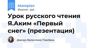Урок русского чтения Я.Аким «Первый снег» (презентация)