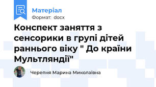 Конспект заняття з сенсорики в групі дітей раннього віку " До країни Мультляндії"