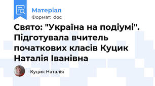 Свято: "Україна на подіумі". Підготувала вчитель початкових класів Куцик Наталія Іванівна
