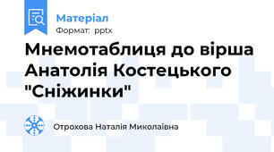 Мнемотаблиця до вірша Анатолія Костецького "Сніжинки"