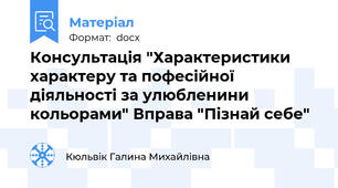 Консультація "Характеристики характеру та пофесійної діяльності за улюбленини кольорами" Вправа "Пізнай себе"