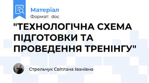 "ТЕХНОЛОГІЧНА СХЕМА ПІДГОТОВКИ ТА ПРОВЕДЕННЯ ТРЕНІНГУ"