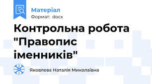 Контрольна робота "Правопис іменників"