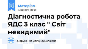 Діагностична робота  ЯДС 3 клас " Світ невидимий"