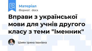 Вправи з української мови для учнів другого класу з теми "Іменник"