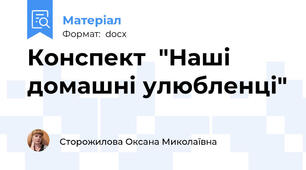 Конспект  "Наші домашні улюбленці"