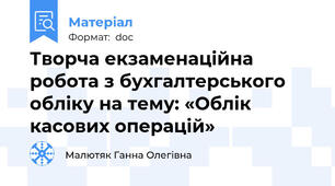 Творча екзаменаційна робота з бухгалтерського обліку на тему: «Облік касових операцій»